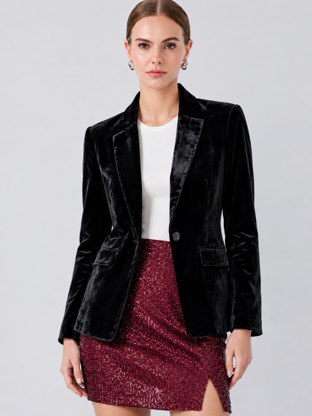 Rebecca Minkoff black velvet blazer